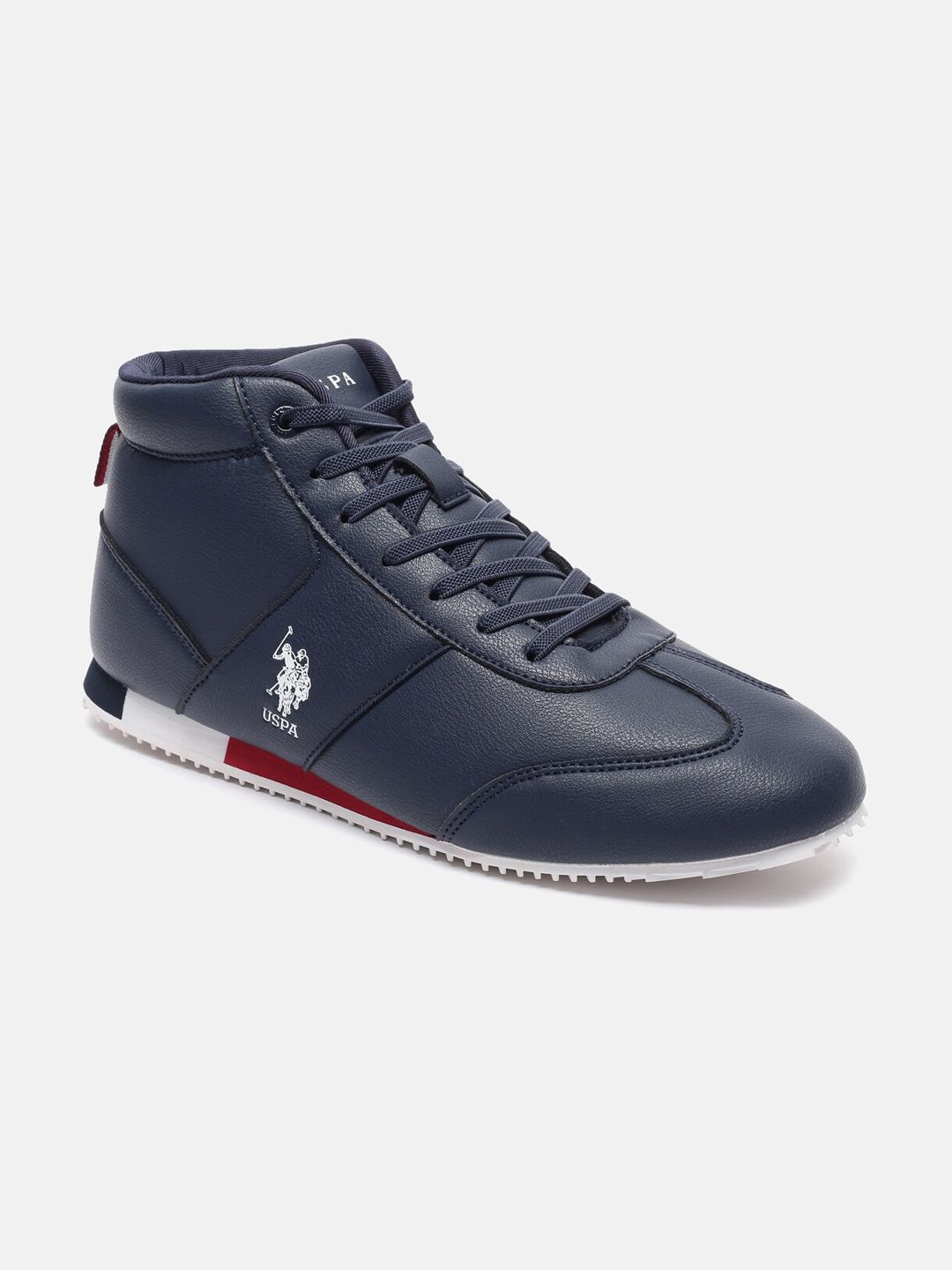 U S Polo Assn Men Navy Blue PU Sneakers