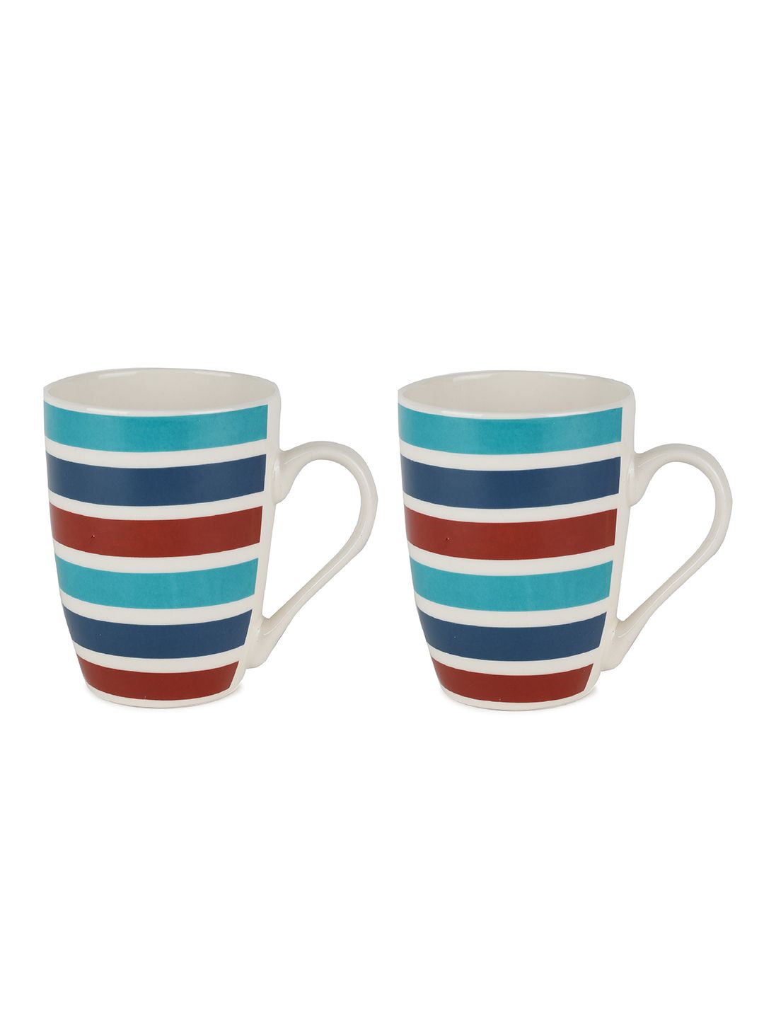 ZEVORA Blue & Maroon Handcrafted Solid Ceramic Glossy Mugs Set of Cups and Mugs Price in India