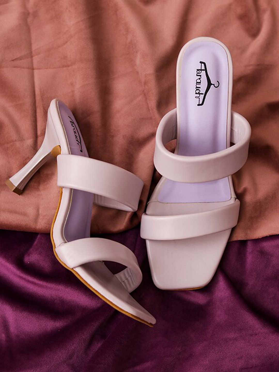 Brauch Lavender Colourblocked Kitten Pumps Price in India