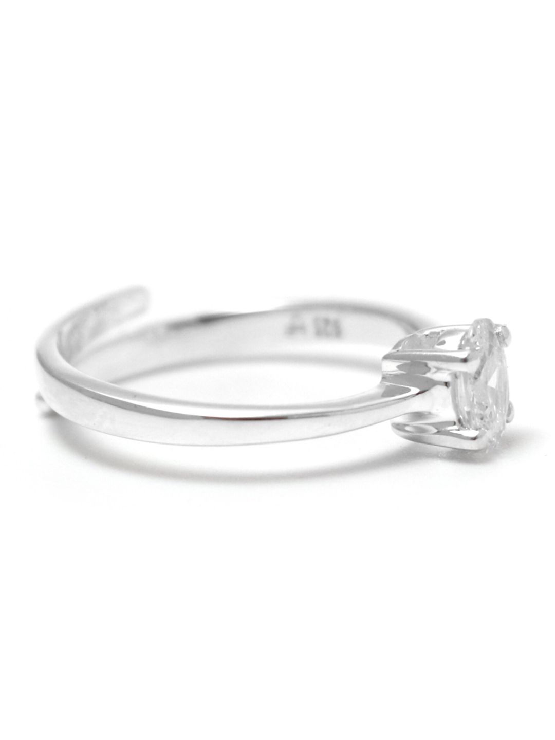 HIFLYER JEWELS  Rhodium-Plated Silver-Toned White  CZ Studded Finger Ring Price in India