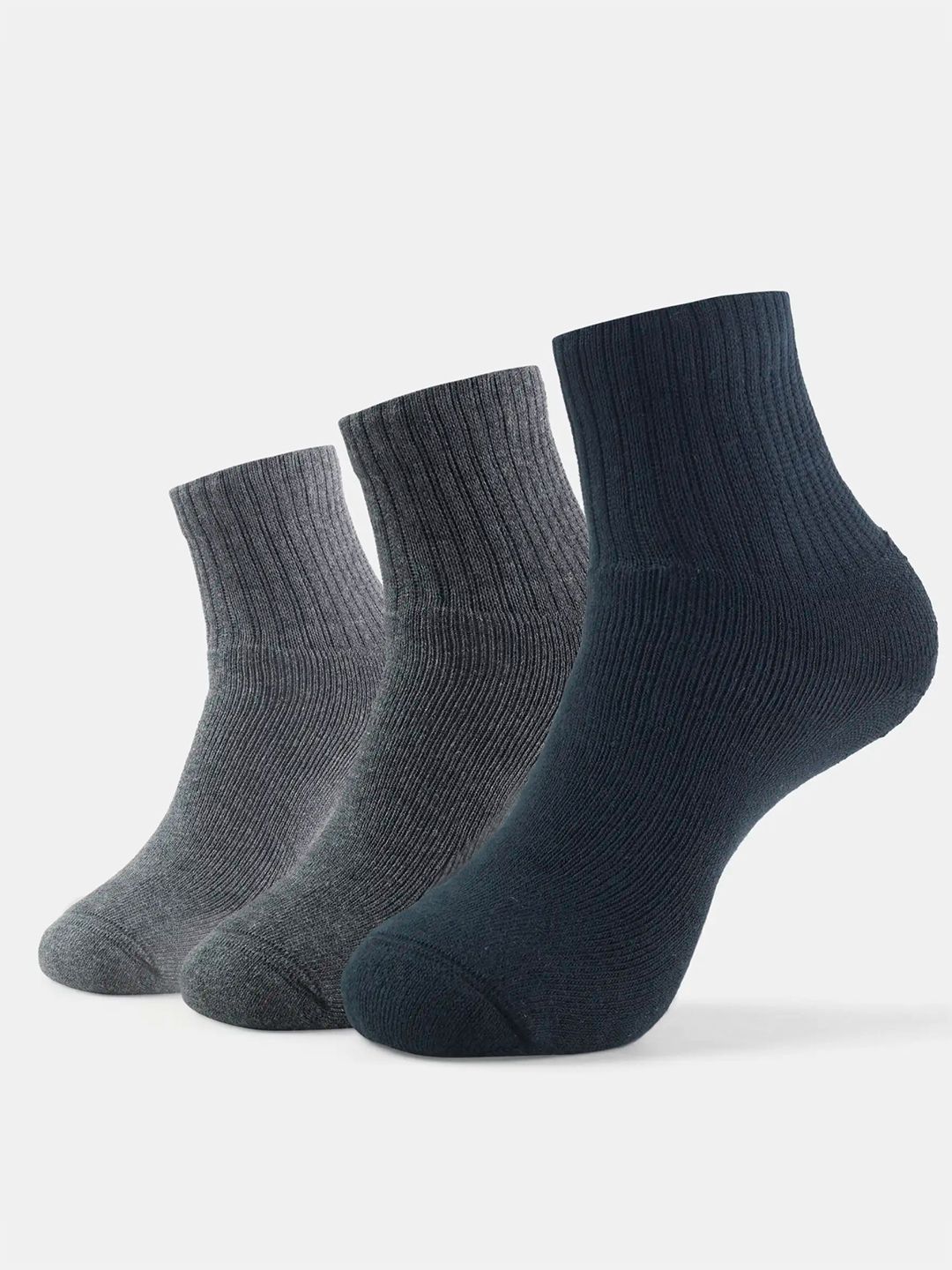 Jockey Pack of 3 Compact Cotton Terry Ankle Length Socks With StayFresh Treatment-7036