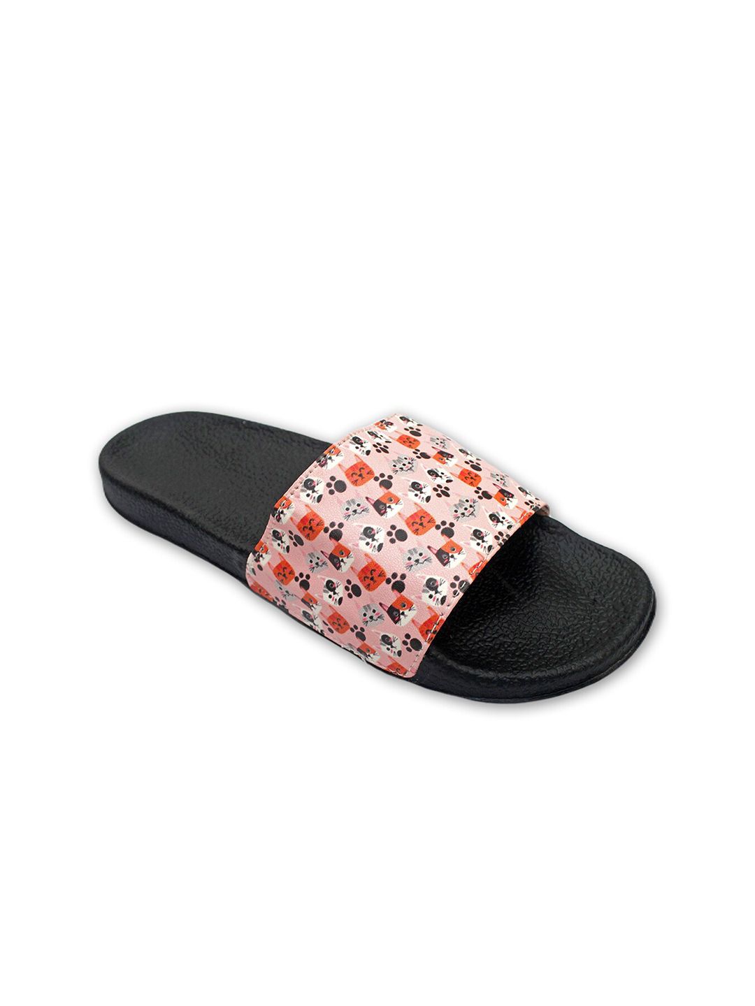 ADIVER Women Pink & Red Printed Sliders Price in India