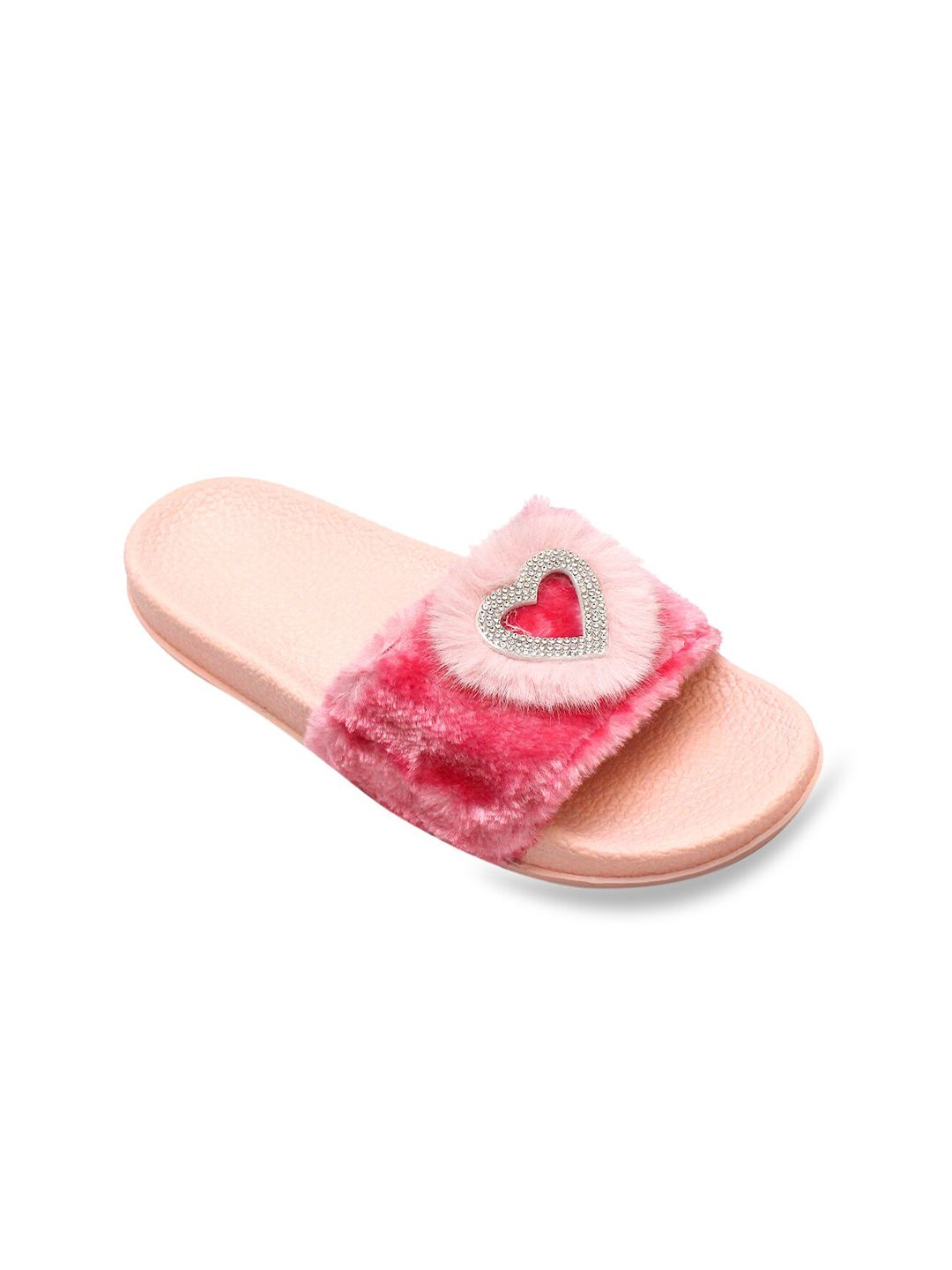ADIVER Women Pink Embellished Sliders Price in India
