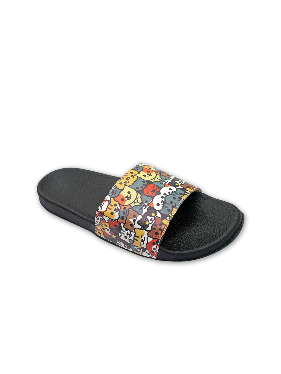 ADIVER Women Black & Blue Printed Sliders Price in India