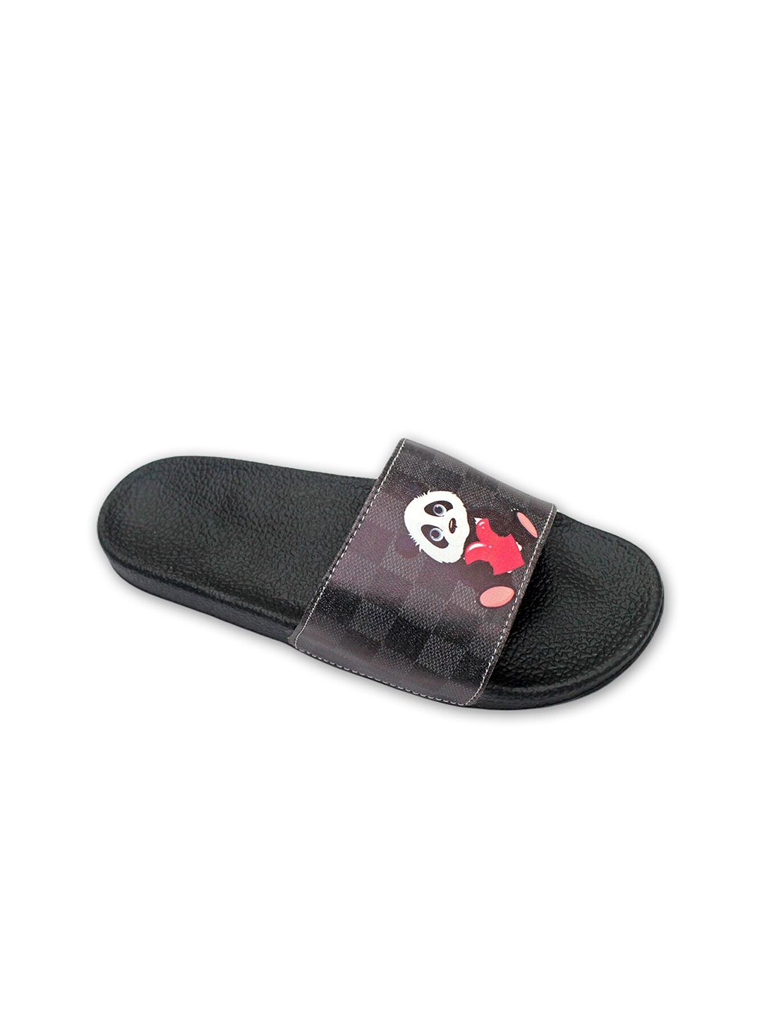 ADIVER Women Black & White Printed Sliders Price in India