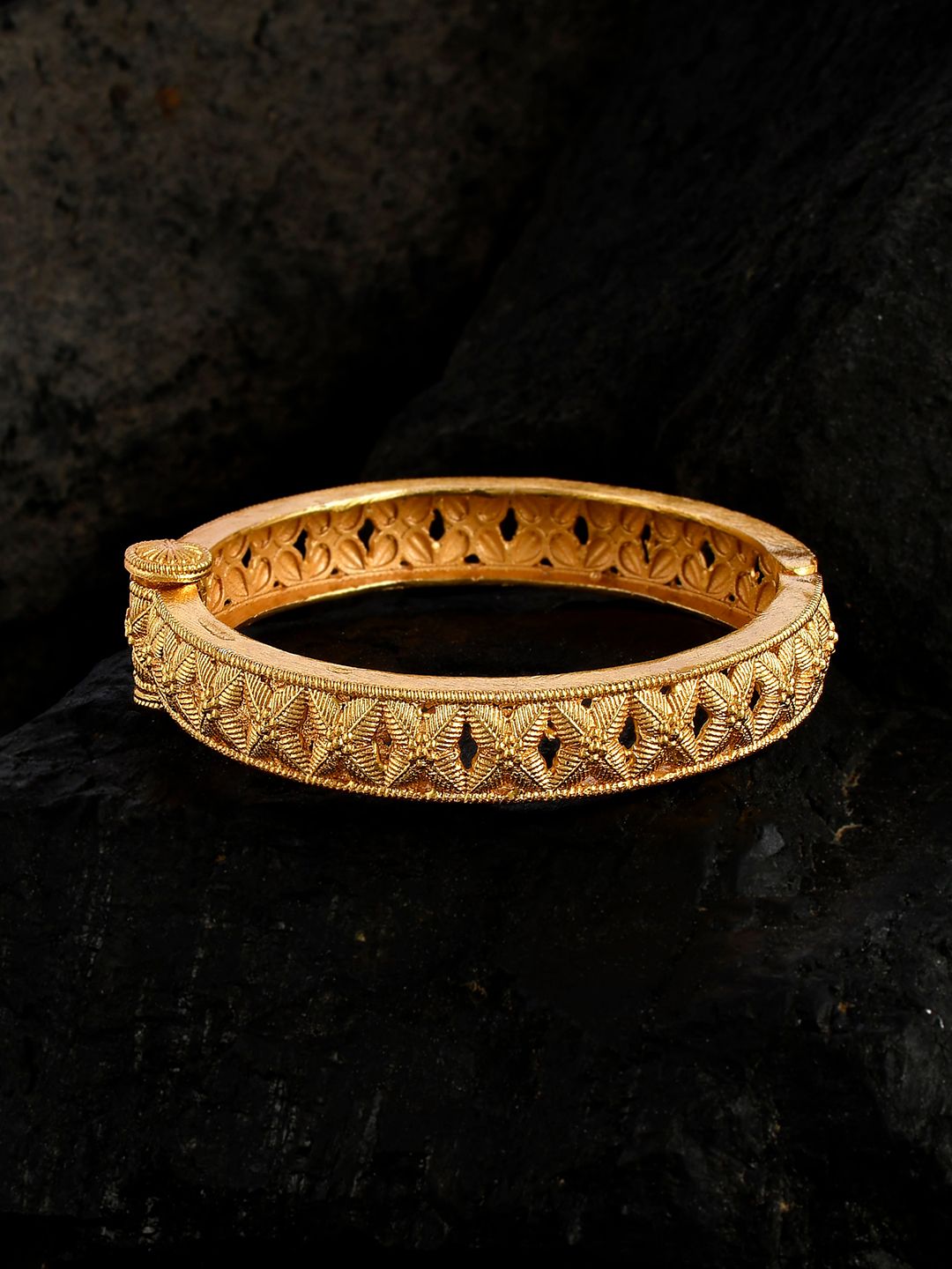 Silvermerc Designs Women Gold Kada Bracelet Price in India