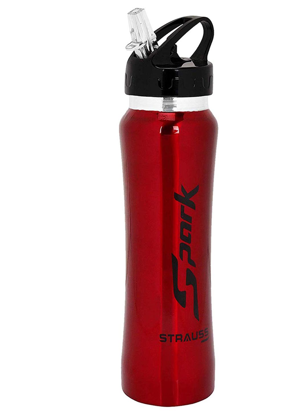 STRAUSS Red & Black  Stainless-Steel  Printed Water Bottle Price in India
