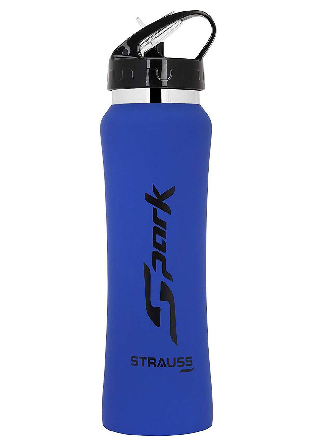 STRAUSS Blue & Black Solid Stainless-Steel Water Bottle Price in India