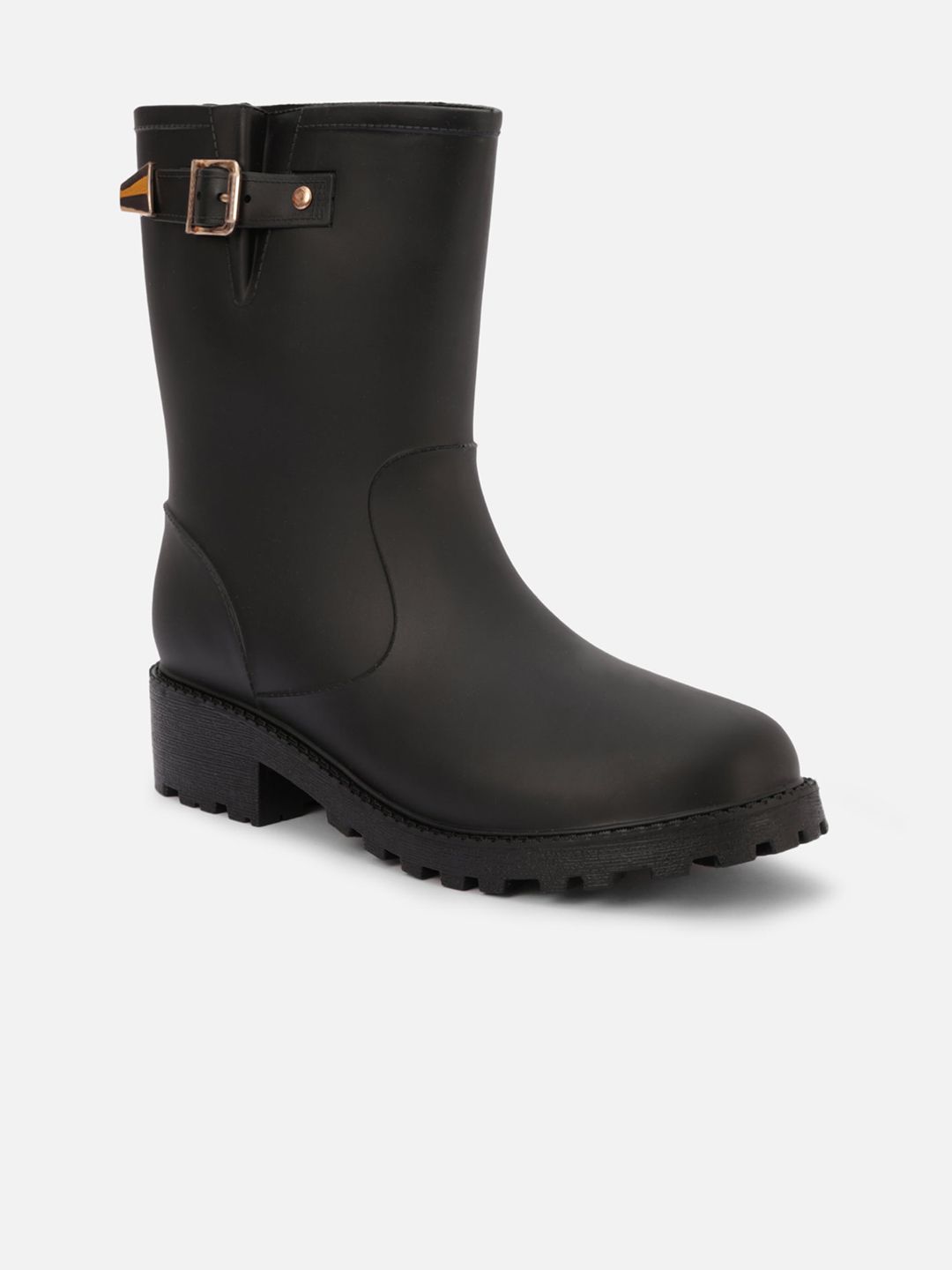 20Dresses Women Black Calf Length Rain Boots Price in India