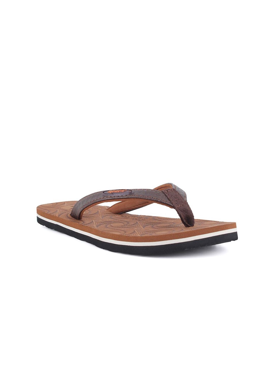 Sparx Women Tan & Black Printed Thong Flip-Flops Price in India