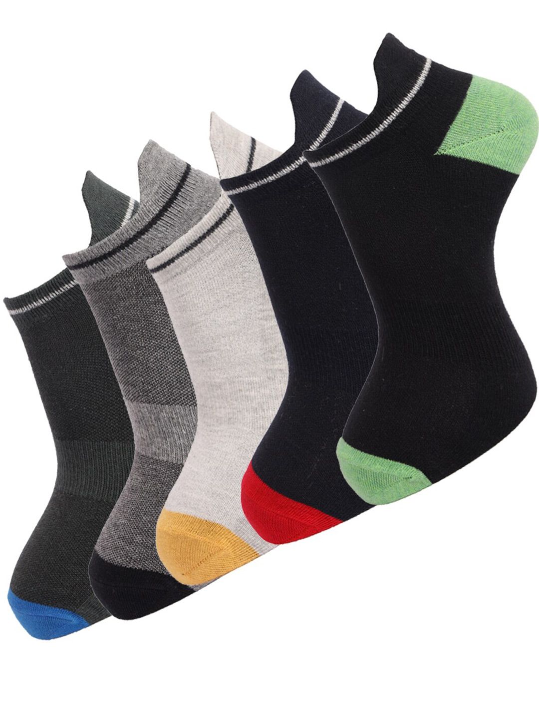 Dollar Socks Men Pack Of 5 Assorted Ankle-Length Socks