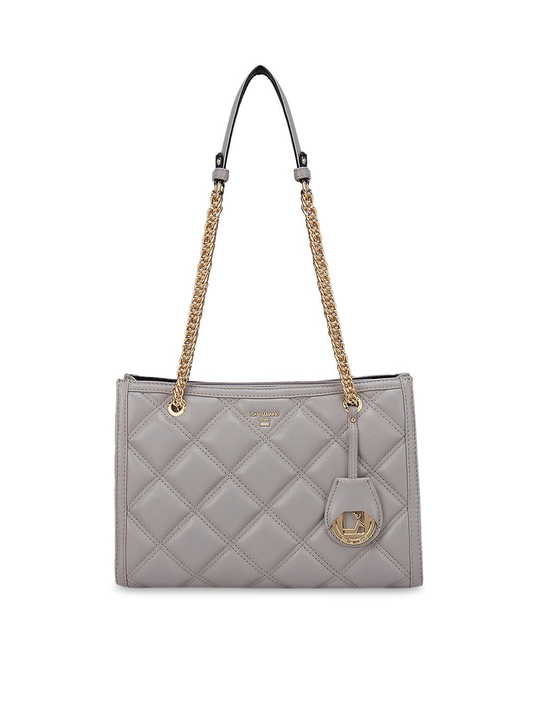 Da Milano Beige Leather Bucket Shoulder Bag with Quilted Price in India