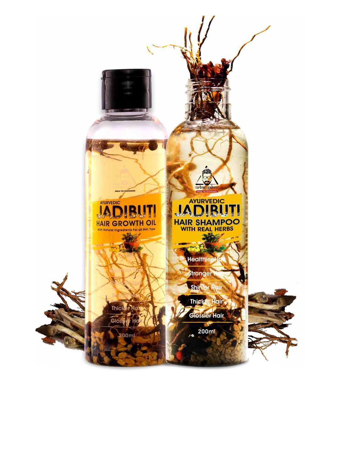URBANGABRU Hair Care combo Kit - Jadibuti Oil 200 ml - Jadibuti Hair Shampoo 200 ml Price in India
