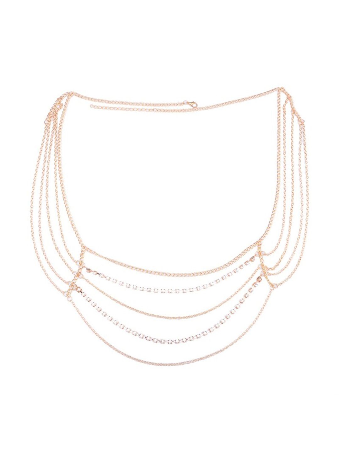 FemNmas Silver-Plated Layered Belly Chain Price in India