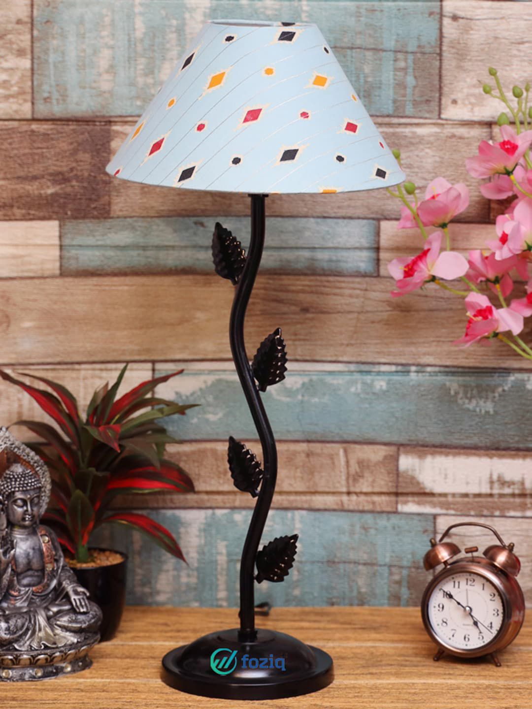 foziq Black & White Printed Table Lamps Price in India