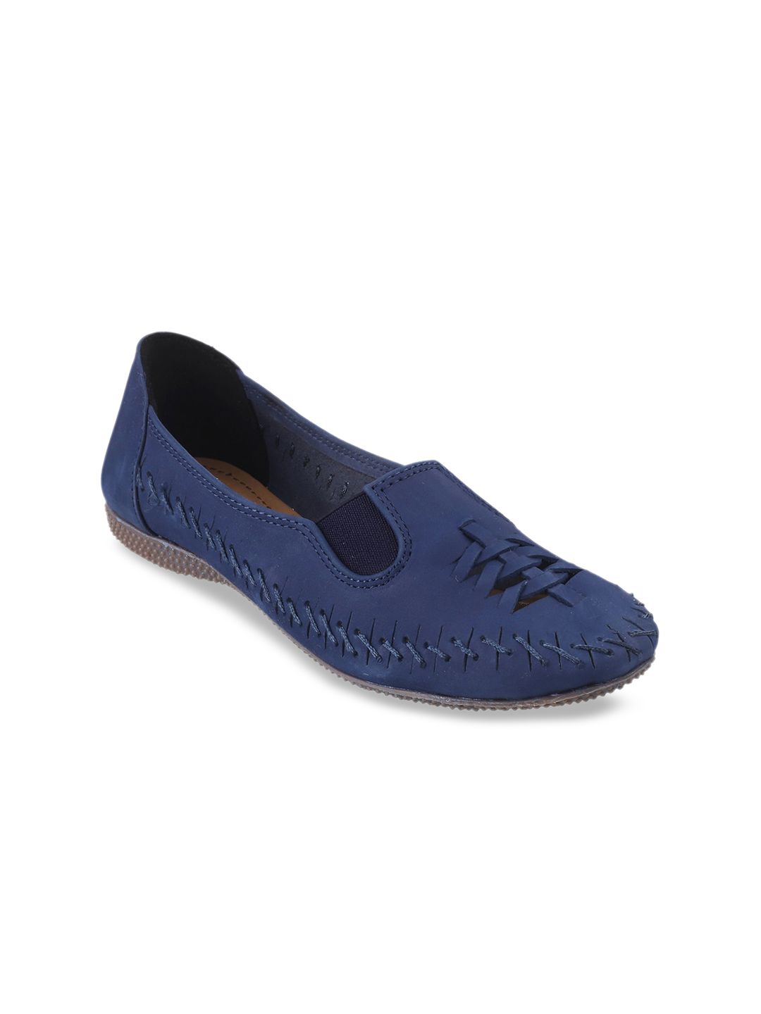 Catwalk Women Blue Woven Design Leather Brogues Price in India