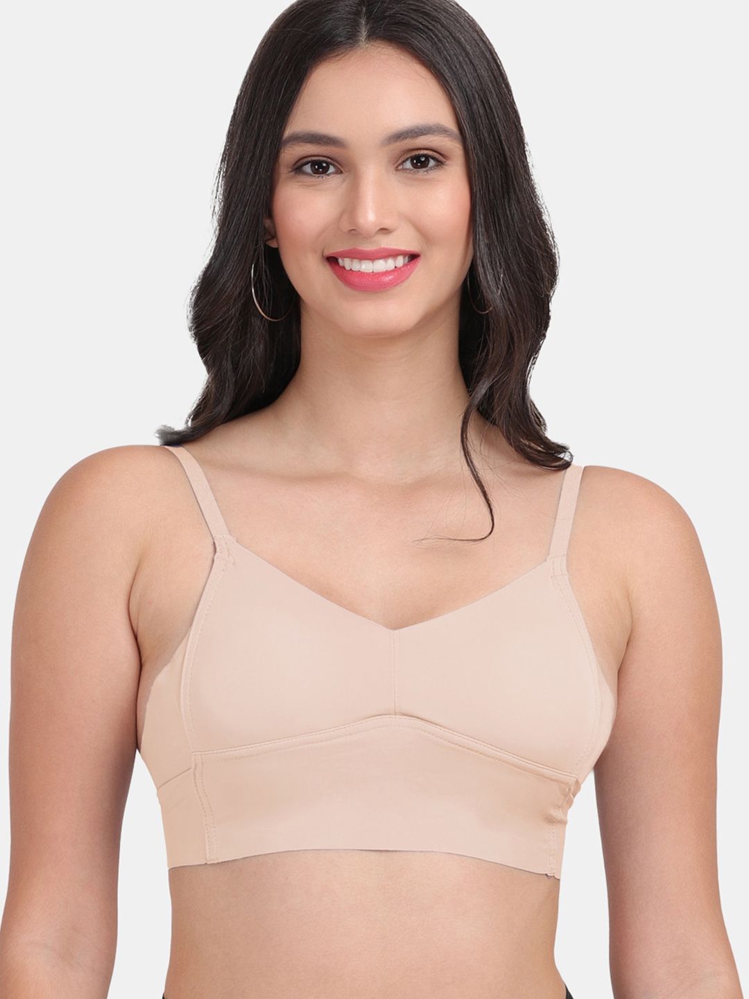 Amour Secret Beige Solid Lightly Padded & Non Wired Dry Fit Bra Price in India
