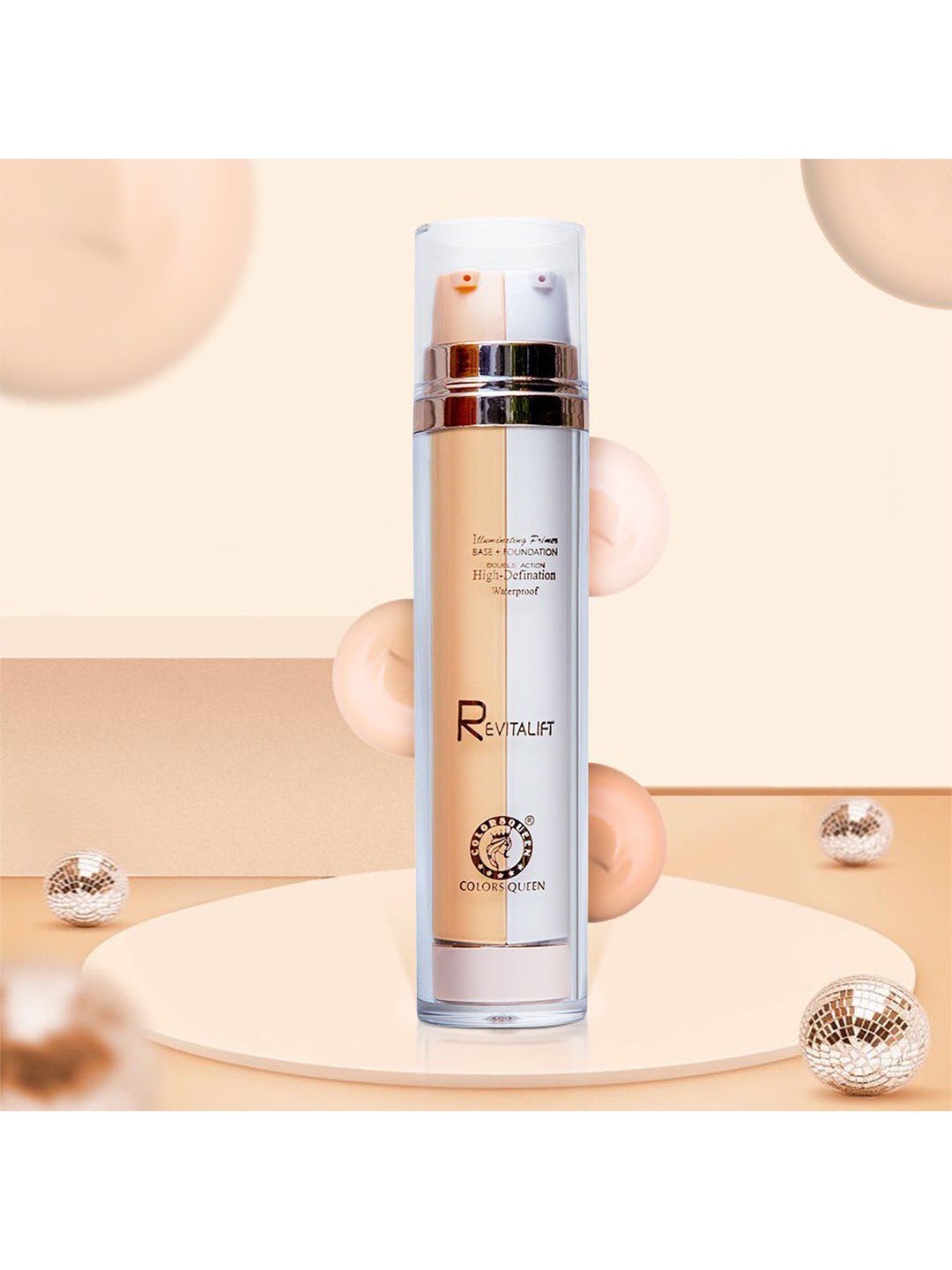 Colors Queen Revitalift 2 IN 1 Illuminating Base Primer + Foundation - 40ml - 02 Ivory Price in India