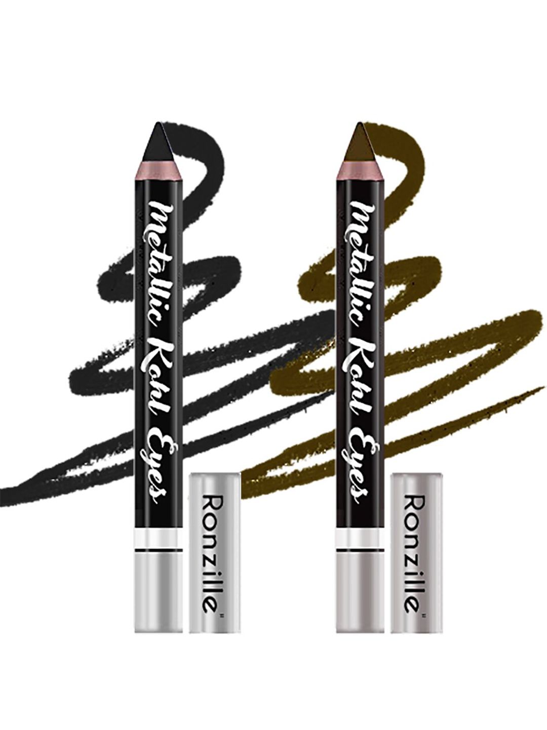 Ronzille Women Set Of 2 Kohl Pencil Kajal Eyeliner-Black Copper, 5gm Price in India