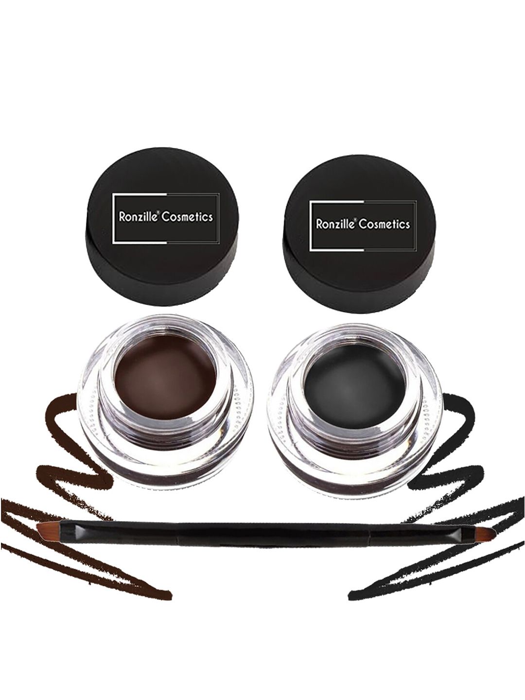 Ronzille Brown & Black Smudge Proof Gel Kajal & Eyeliner 6g Price in India