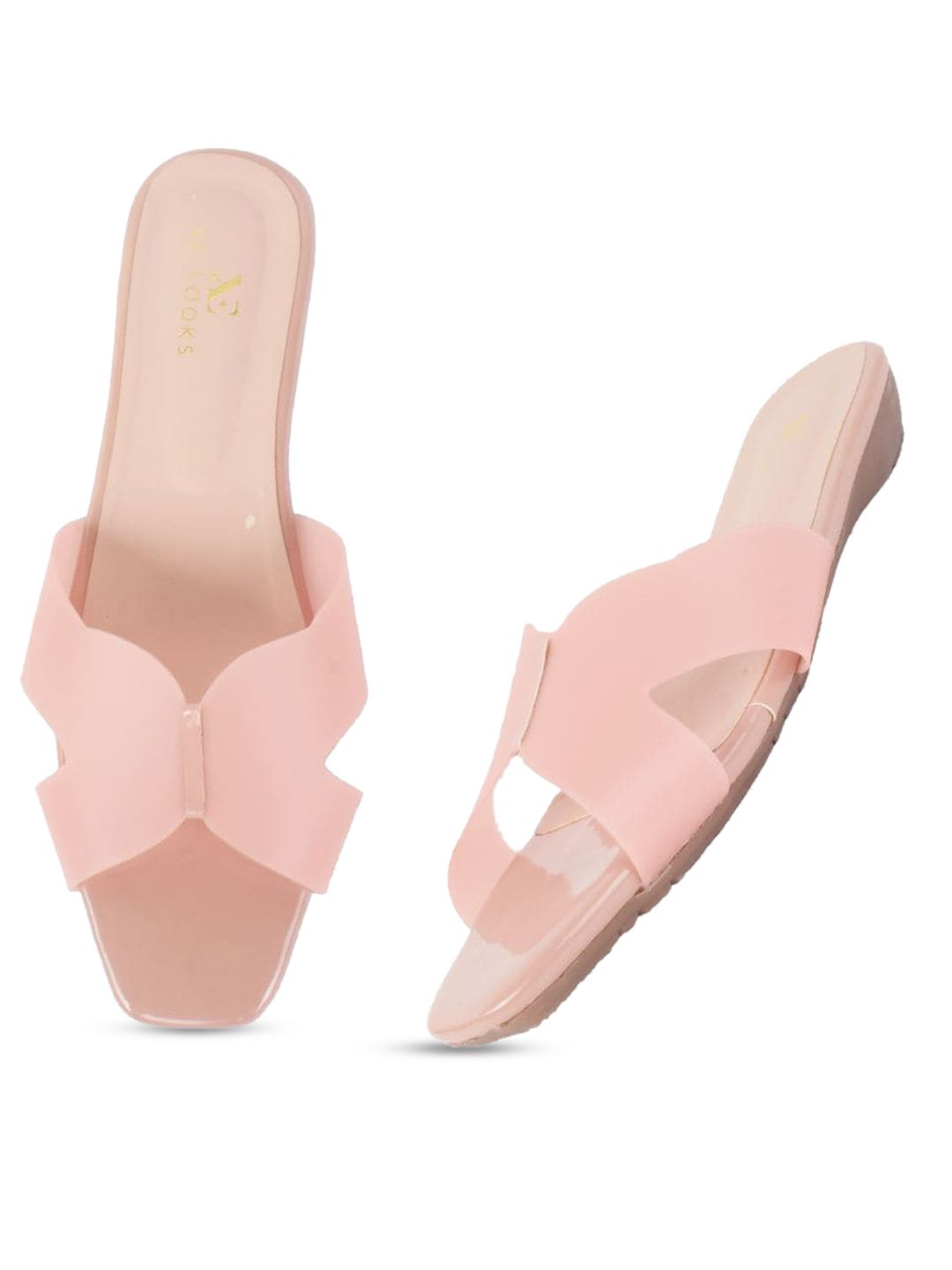 XE LOOKS Women Peach-Coloured Bows Flats Price in India