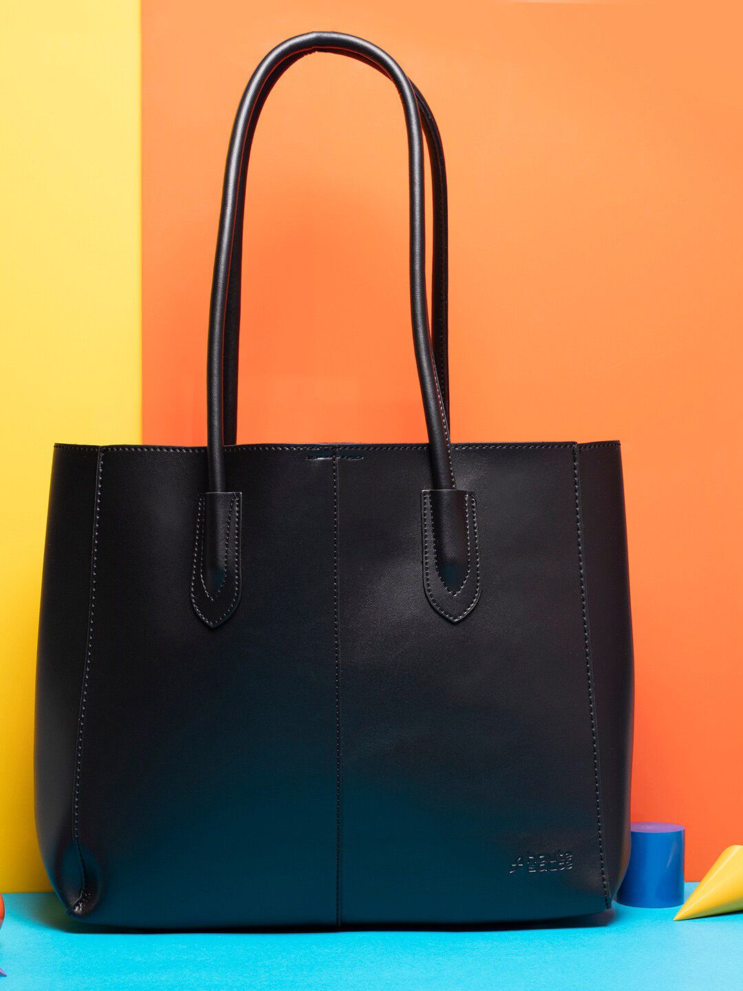 HAUTE SAUCE by Campus Sutra Black PU Oversized Structured Tote Bag Comes With Small Bag Price in India