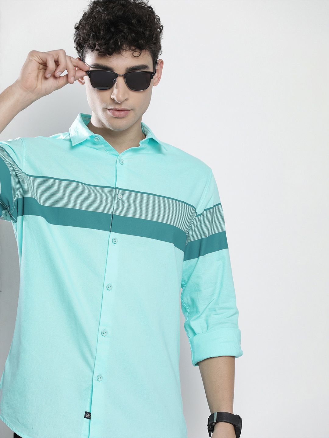 Buy The Indian Garage Co Men Dusty Pink Horizontal Stripes Casual
