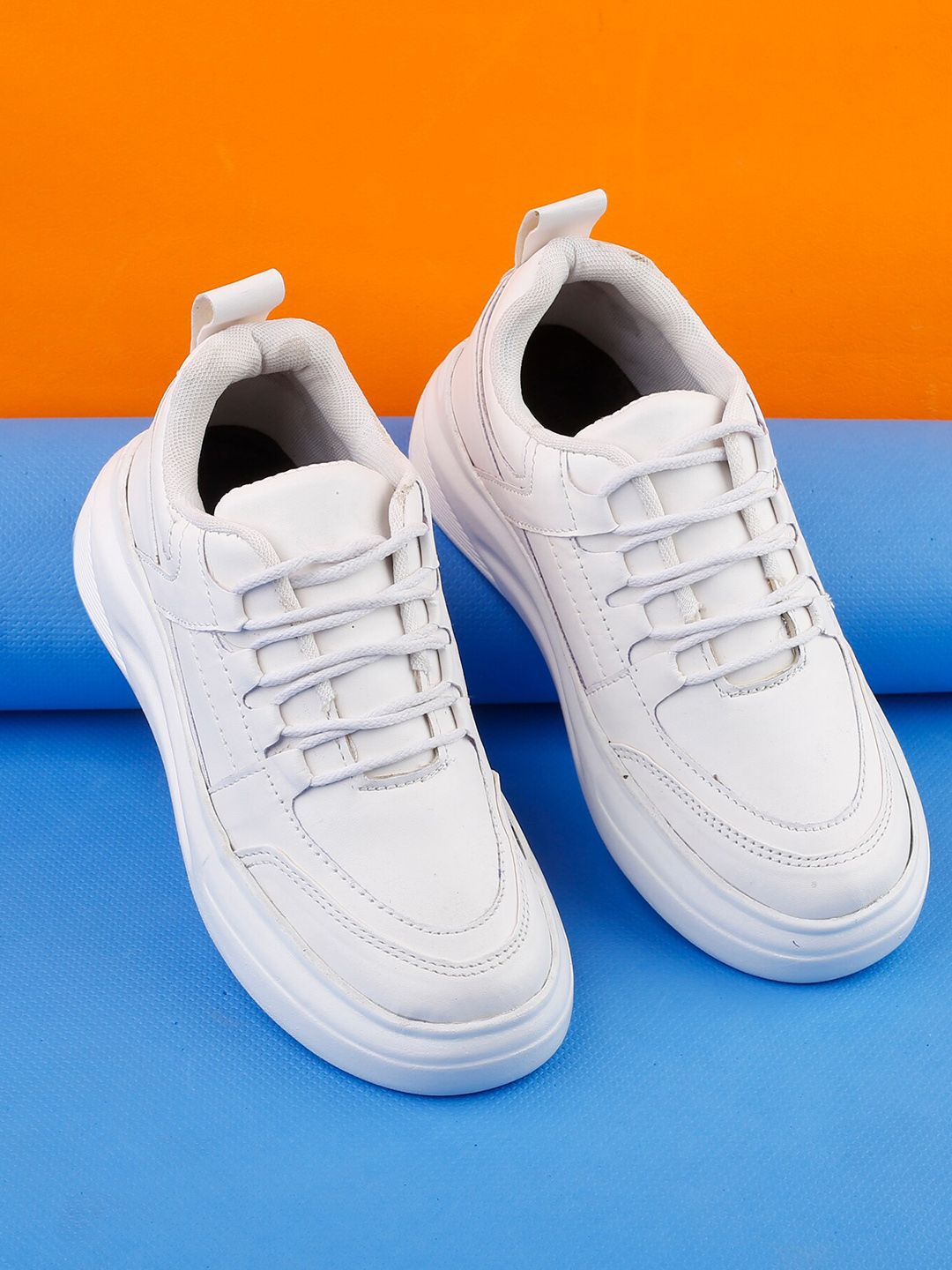 mr wonker Women White Textured High-Top Sneakers Price in India