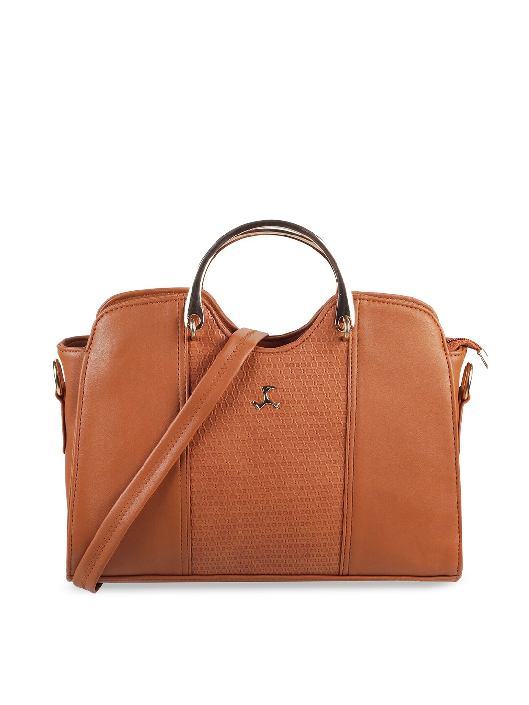 Mochi Tan Textured Swagger Handheld Bag With Sling Strap Price in India