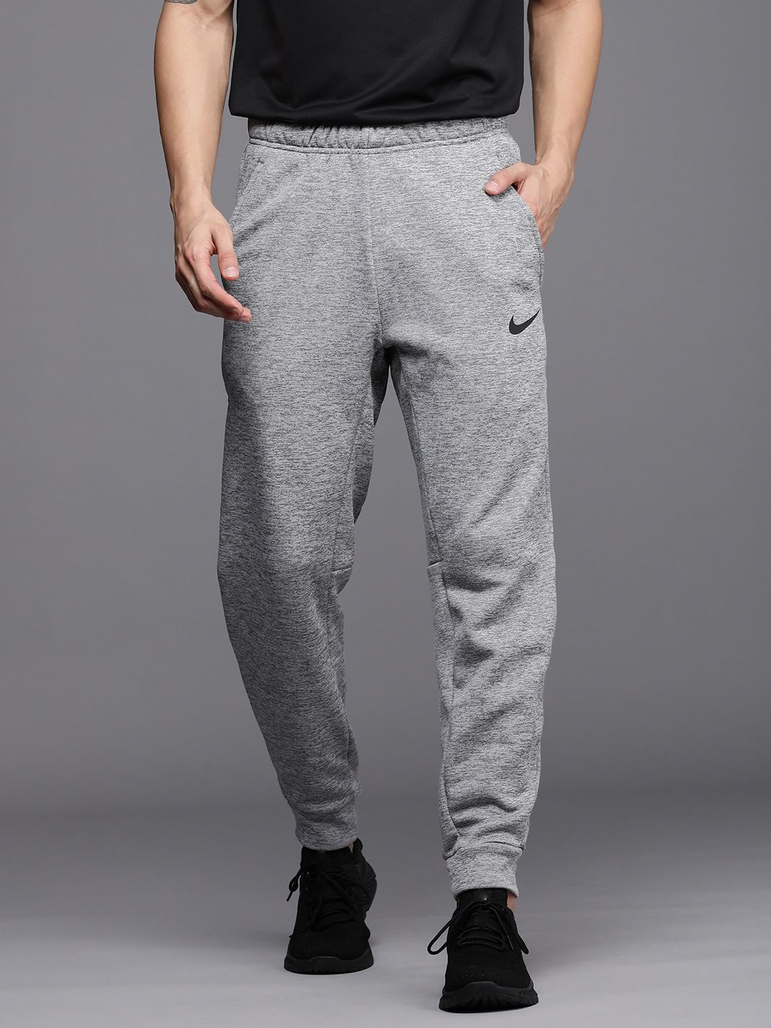 Nike Men Grey Solid AS M Tapered Dri Fit Training Joggers