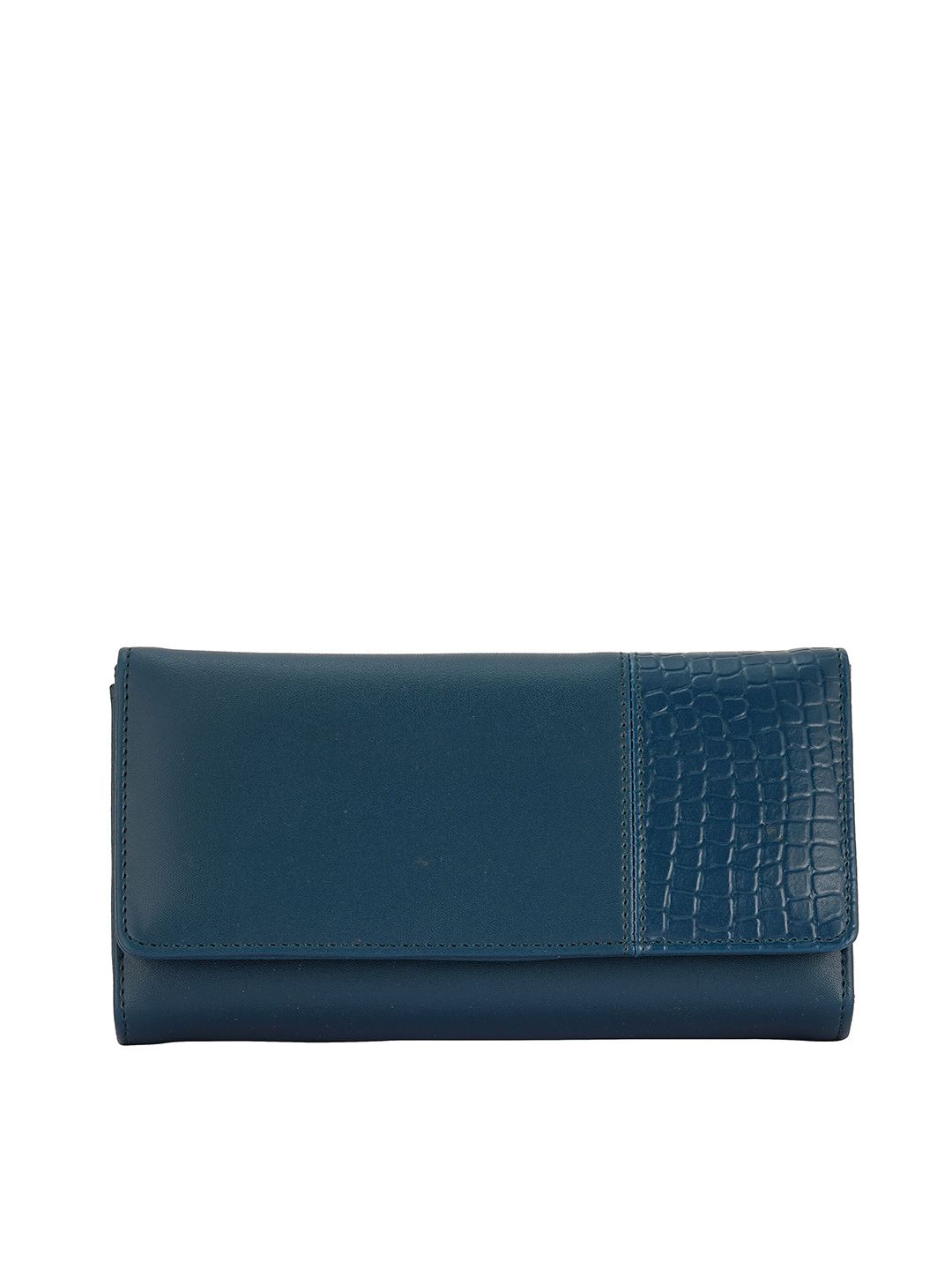 Toteteca Women Blue Textured Two Fold Wallet Price in India
