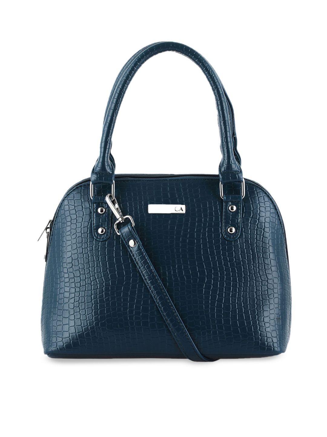 Toteteca Blue Textured PU Structured Handheld Bag Price in India