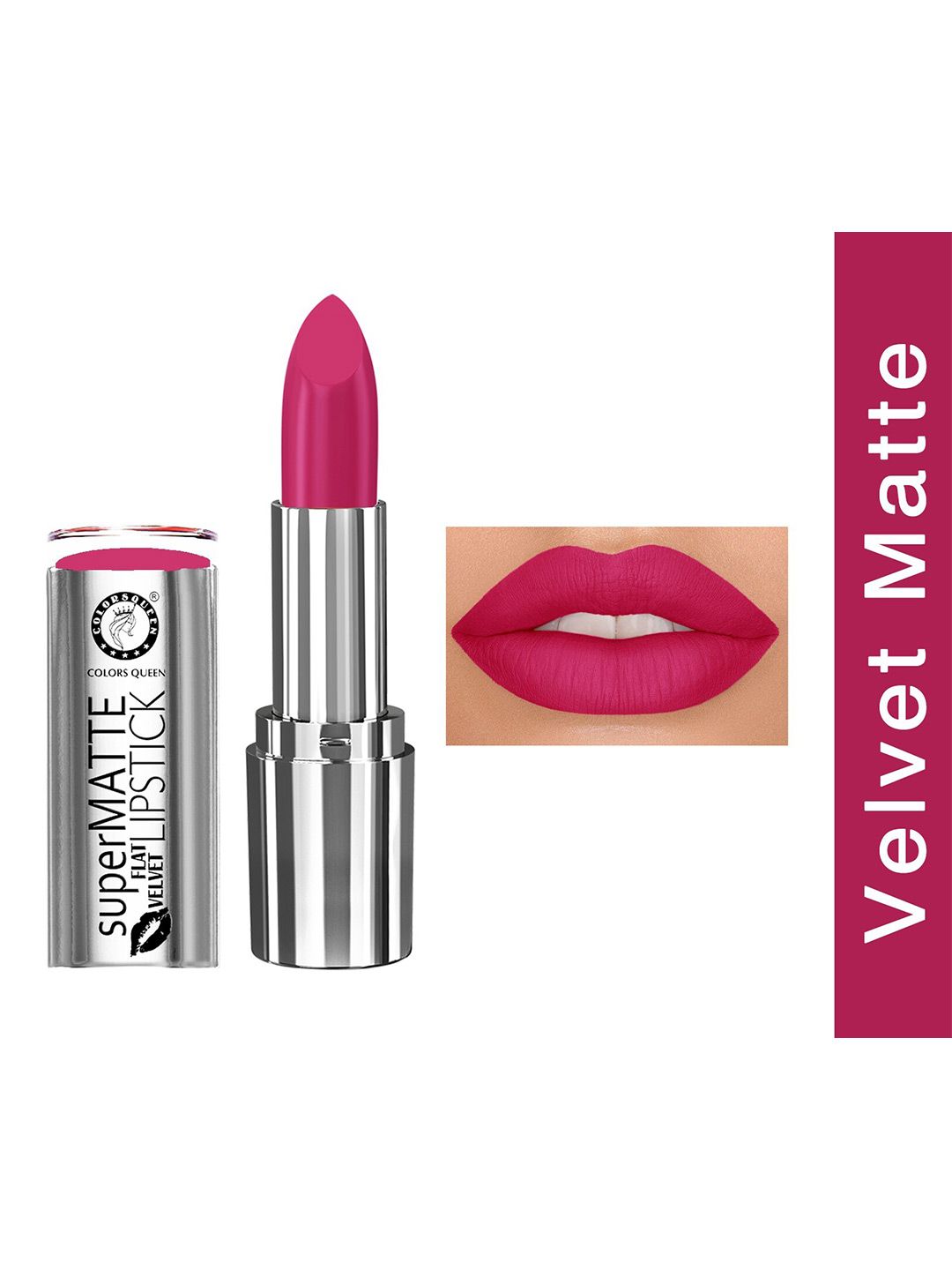 Colors Queen Super Matte Flat Velvet Lipstick - Neon Pink - 7 g Price in India