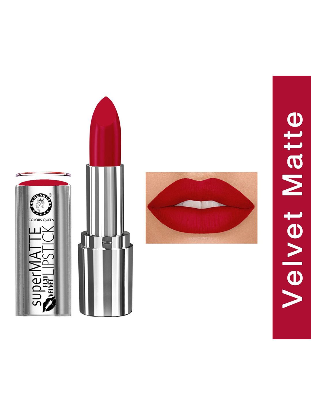 Colors Queen Super Matte Flat Velvet Lipstick - Rich Red - 7 g Price in India