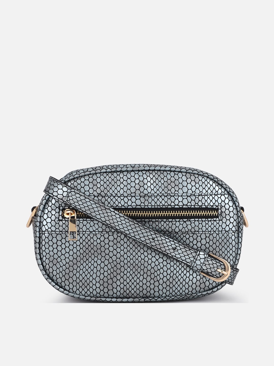 FOREVER 21 Grey Textured Swagger Sling Bag Price in India