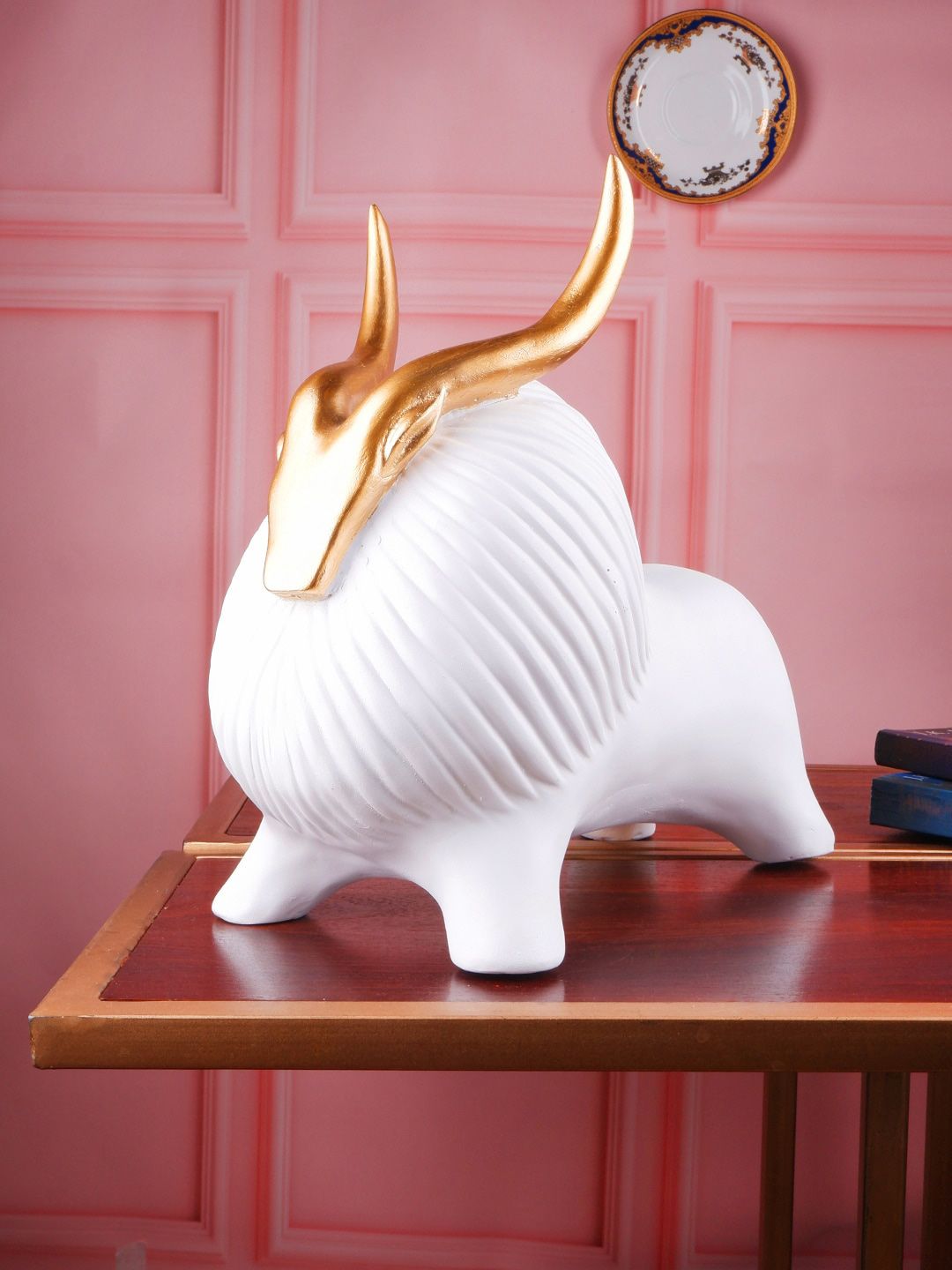 THE WHITE INK DECOR White Premium Yak Showpieces Price in India