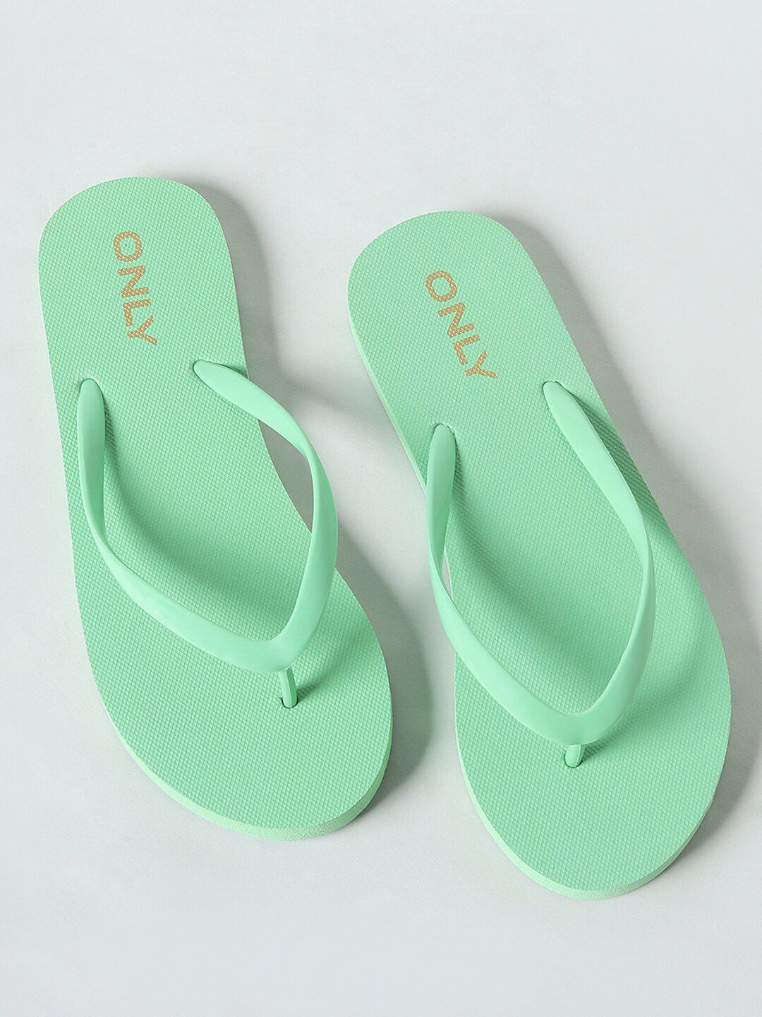 ONLY Women Green Printed Rubber Thong Flip-Flops Price in India