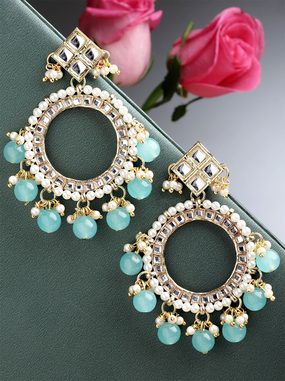 KARATCART Blue Contemporary Drop Earrings Price in India
