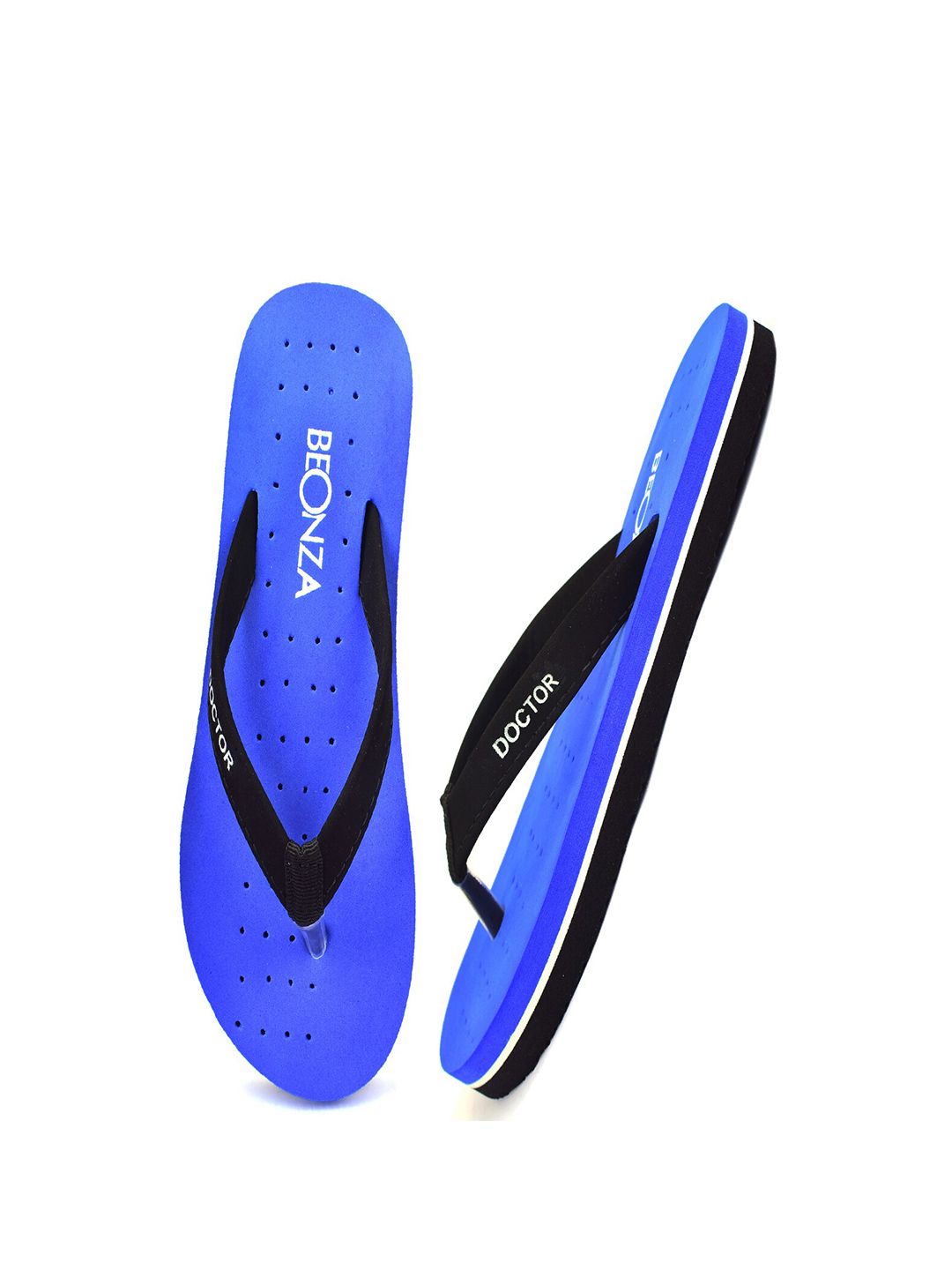 BEONZA Women Blue & Black Room Slippers Price in India
