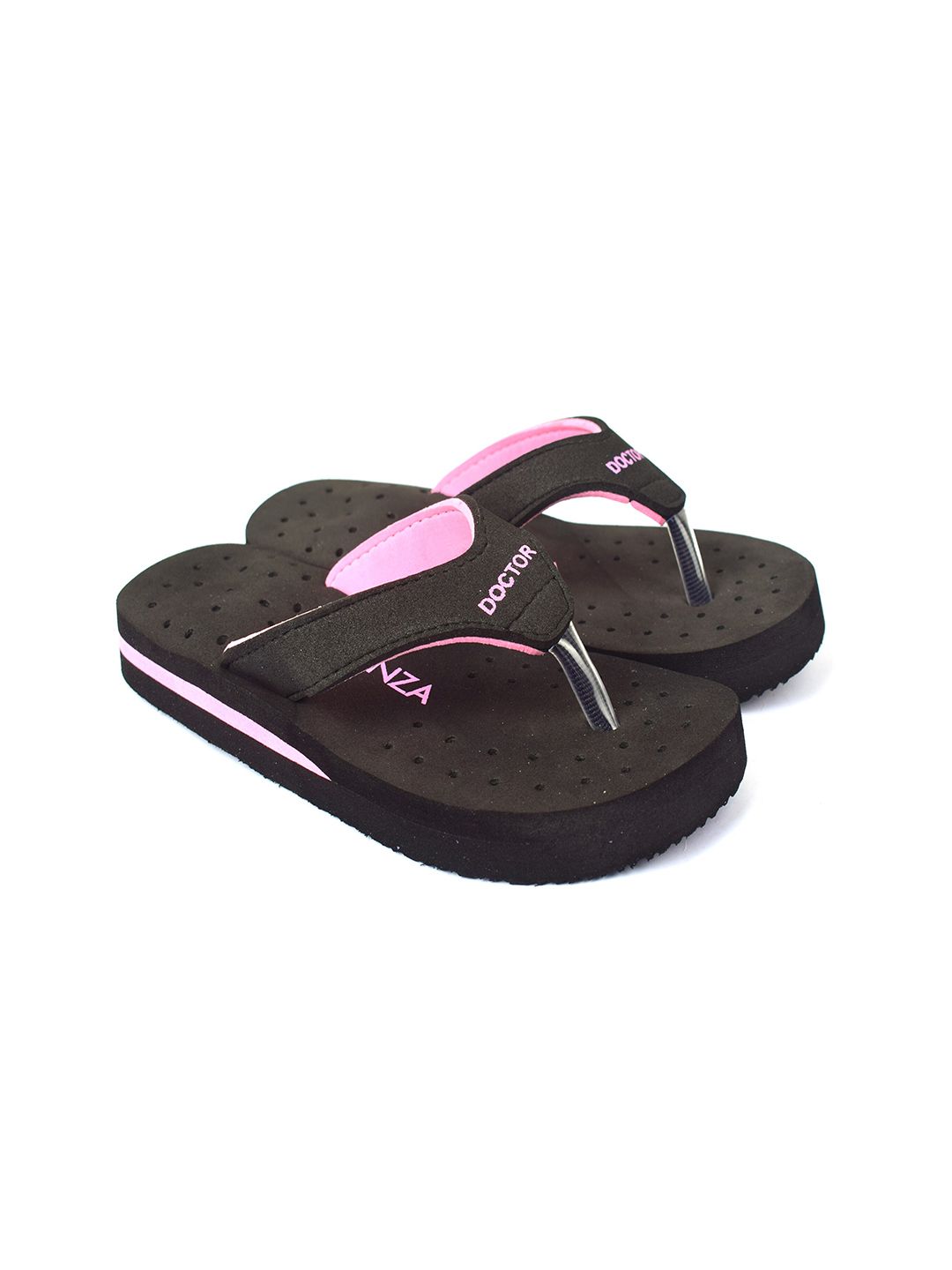 BEONZA Women Black & Pink Room Slippers Price in India