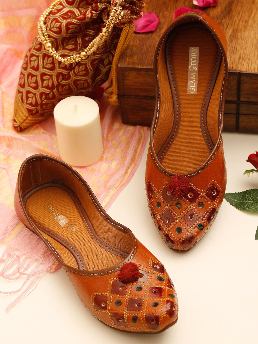 GLAM STORY Women Brown Flats Price in India