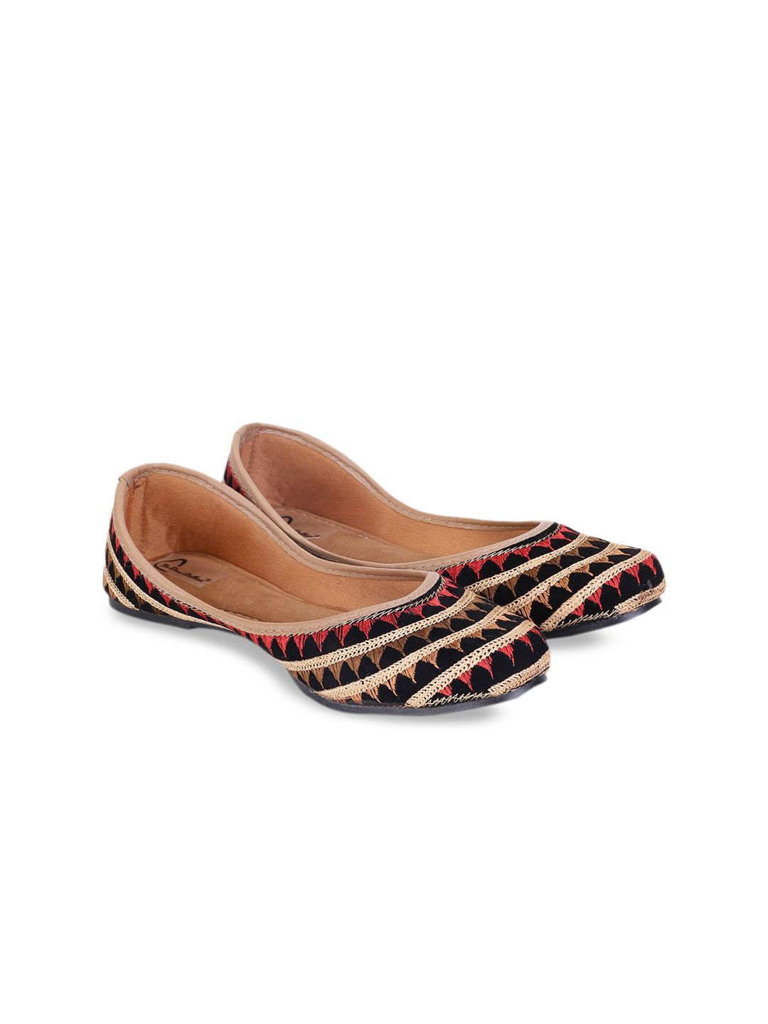 The Desi Dulhan Women Multicoloured Embellished Leather Ethnic Flats Price in India