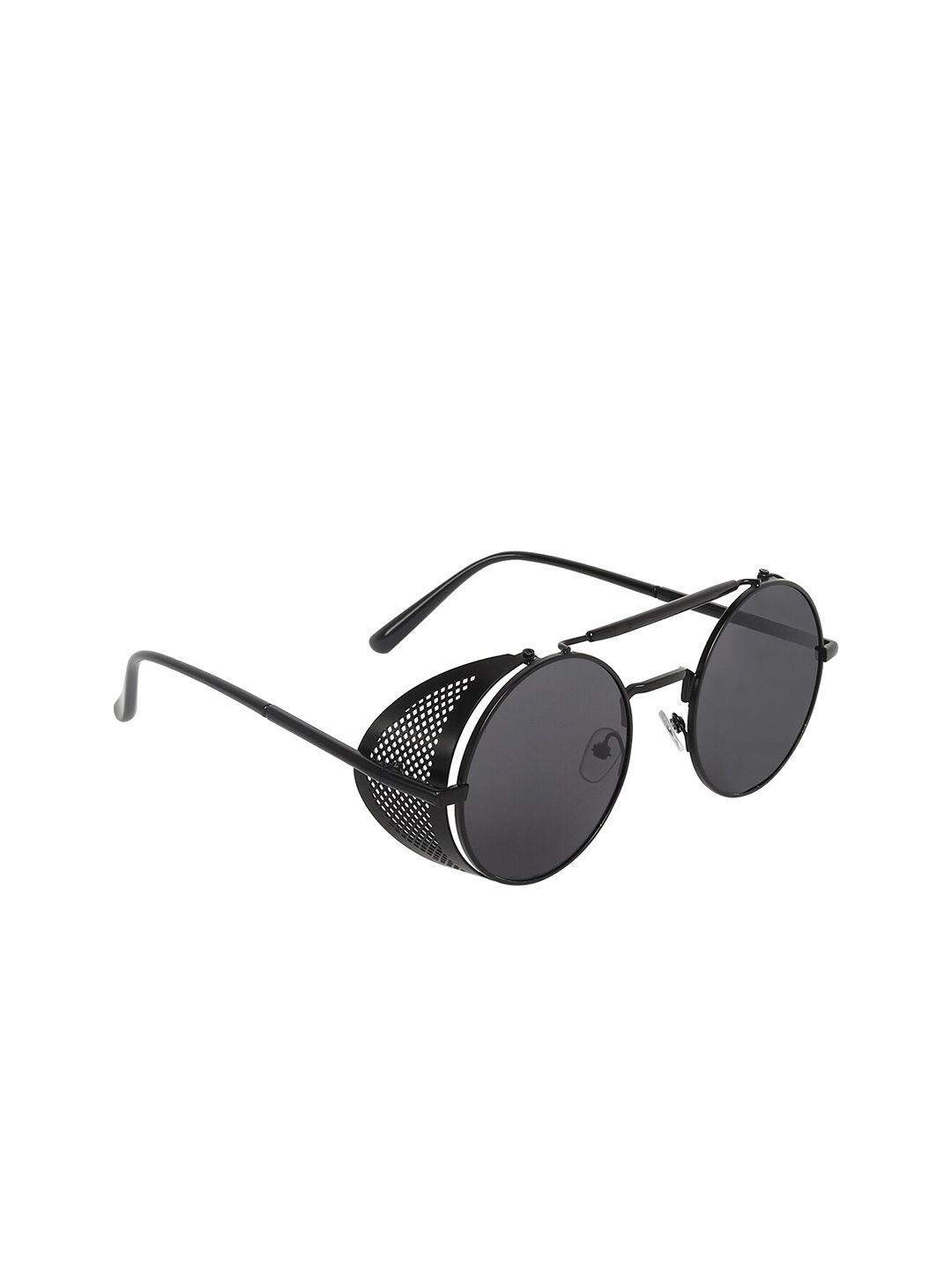 CRIBA Unisex Black Lens & Black Round Sunglasses with UV Protected Lens Price in India