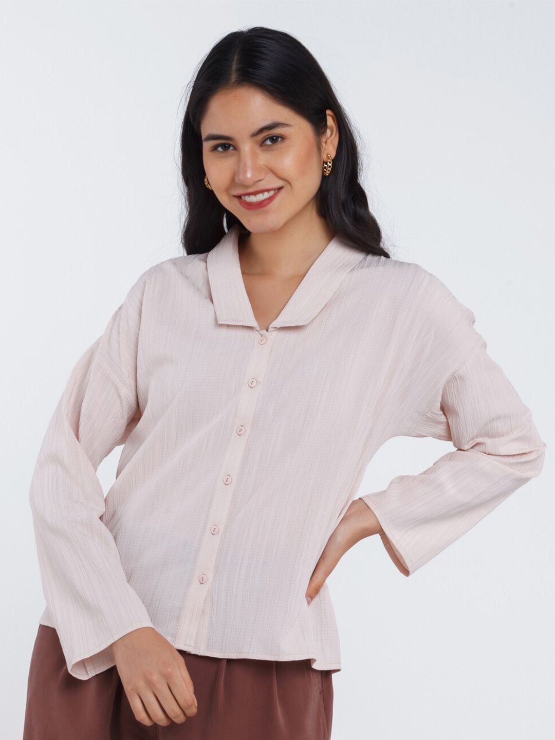 Zink London Pink Shirt Style Top Price in India