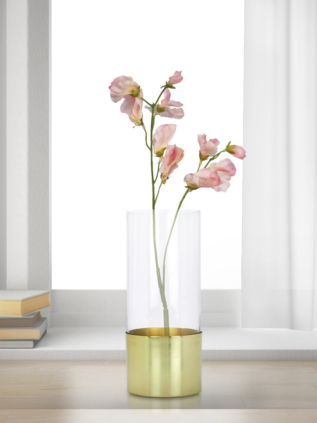 Living scapes by Pantaloons Gold Toned Solid Glass Vase Price in India
