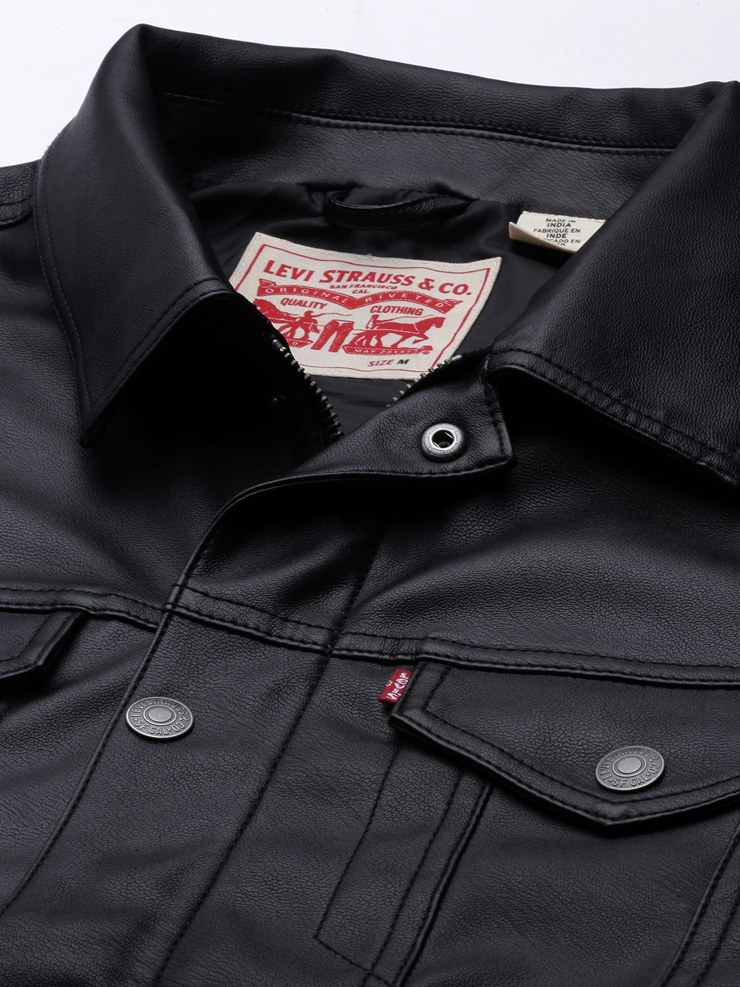 Buy Levis Men Solid Leather Jacket - Jackets for Men 18973580 | Myntra