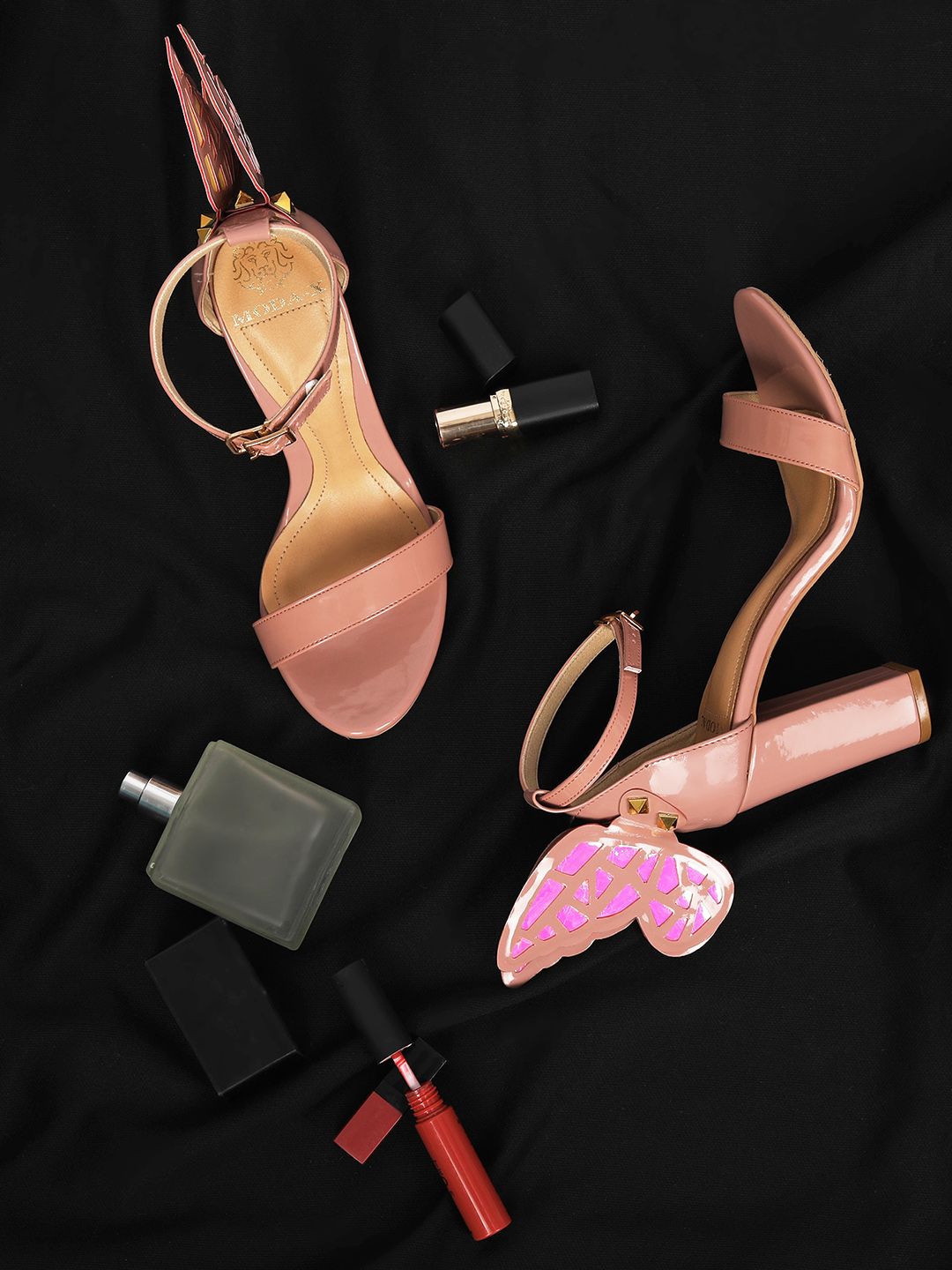 MODA-X Pink Block Sandals with Bows Price in India