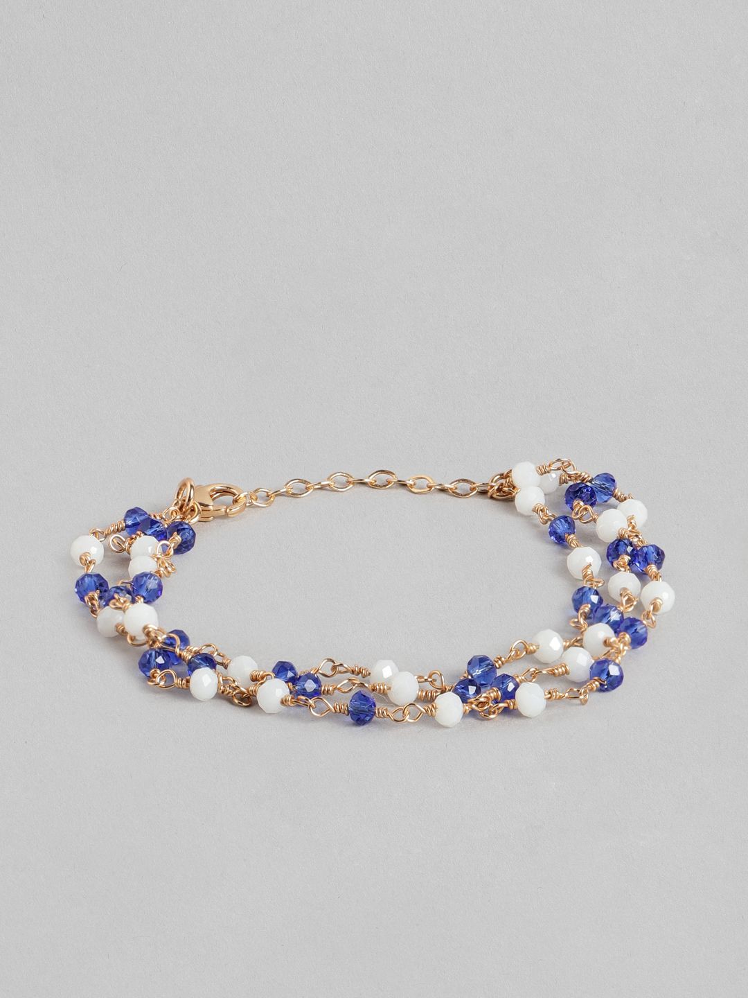 Carlton London Women Rose Gold-Plated & Blue Brass Charm Bracelet Price in India