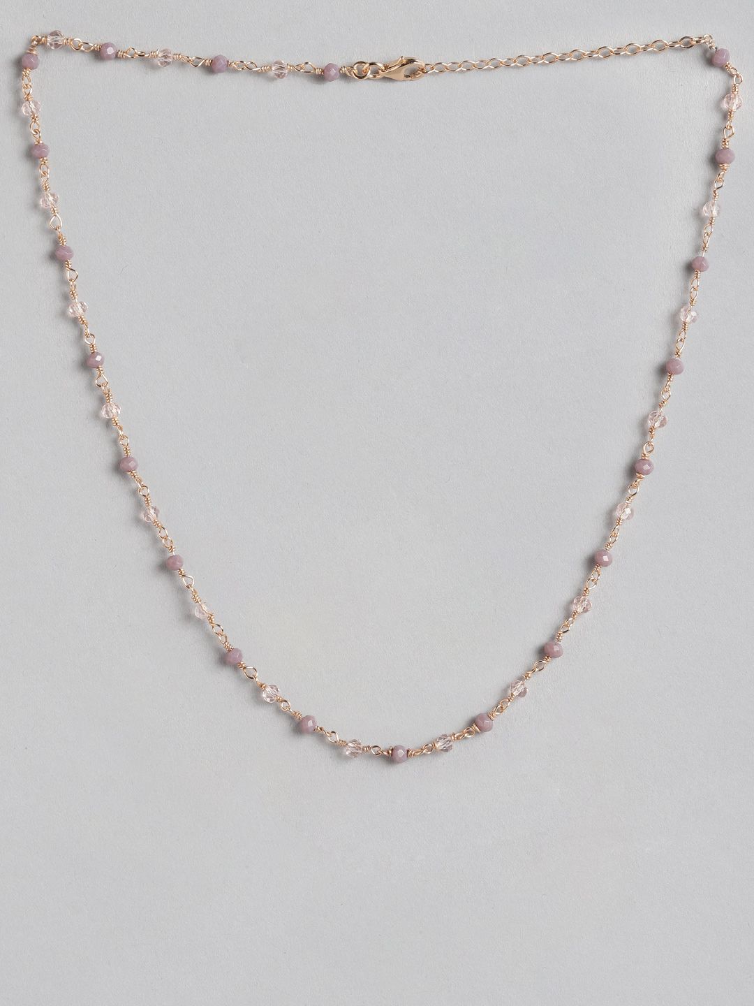 Carlton London Rose Gold Plated & Purple Brass Necklace Price in India