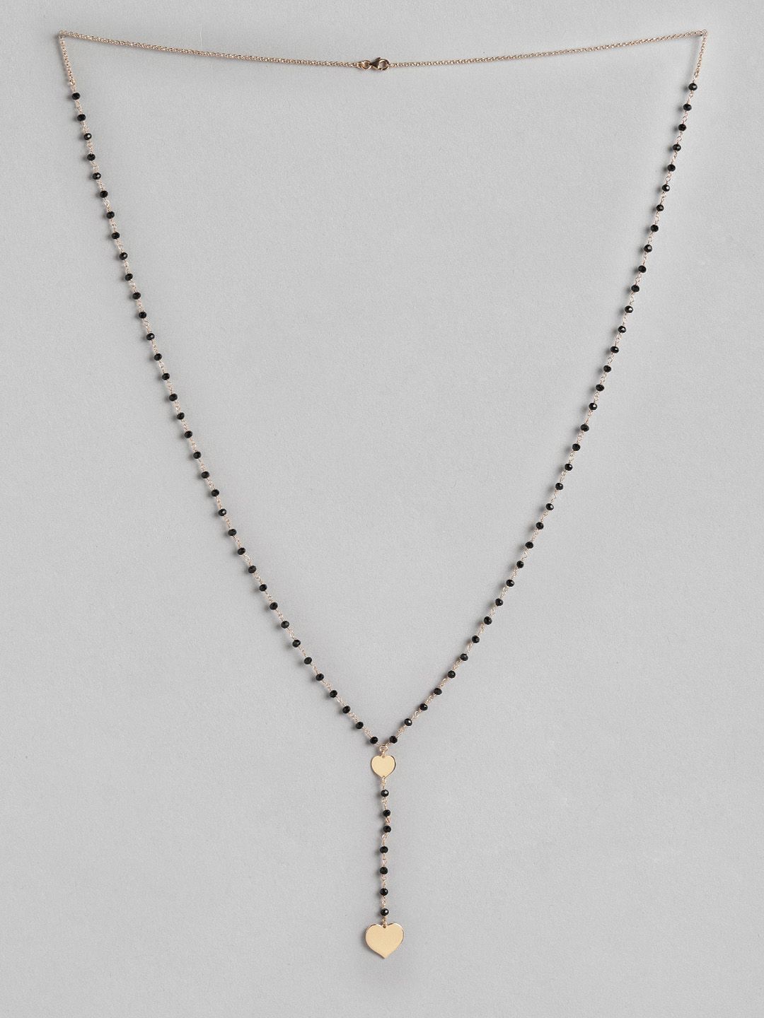 Carlton London Rose Gold-Plated & Black Brass Necklace Price in India